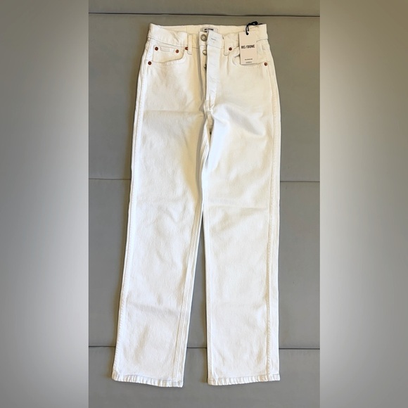RE/DONE 70s Stove Pipe White Denim Jeans - Picture 1 of 9